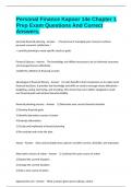 Personal Finance Kapoor 14e Chapter 1 Prep Exam Questions And Correct Answers&period;