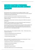 QUIZZES CHAPTER 3 PERSONAL FINANCE KAPOOR 14e AND CORRECT ANSWERS&period;