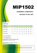 MIP1502 Assignment 3 2025 | Complete Answers & Explanations | Due 18 July 2025