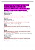 RCLS Final &vert; ACCURATE QUESTIONS   ACCURATE AND VERIFIED FOR  GUARANTEED PASS &vert; GUARANTEED  PASS&vert; LATEST UPDATE&vert;2025-2026 