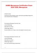 NAMS Menopause Certification Exam All 2025 Exam Questions with 100&percnt; True Correct Answers 