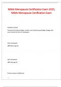 NAMs Menopause Certification Exam All 2025 Questions with 100&percnt; True Correct Answers 