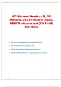 ATI Maternal Newborn B&comma; OB Midterm&comma; OBGYN Review &lpar;Final&rpar;&comma; OBGYN midterm test &lpar;CH 41-50&rpar; Test Bank All Newest 2025&sol; 2026 Exam Questions with 100&percnt; True Correct Answers 