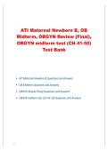 ATI Maternal Newborn B&comma; OB Midterm&comma; OBGYN Review &lpar;Final&rpar;&comma; OBGYN midterm test &lpar;CH 41-50&rpar; Test Bank All Newest 2025&sol; 2026 Exam Questions with 100&percnt; True Correct Answers 