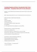 Certified Registered Nurse Anesthetist &lpar;E2&rpar; Exam  2025&sol;2026 &ndash; Complete Q&A with Correct Answers