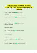 CVS Pharmacy Technician Drug List  UPDATED  Exam Questions and CORRECT  Answers 