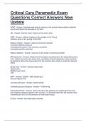 Critical Care Paramedic Exam Questions Correct Answers New Update