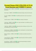 Personal Finance D363 UPDATED ACTUAL  Exam Questions and CORRECT Answers 