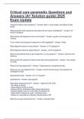 Critical care paramedic Questions and Answers &lpar;A&plus; Solution guide&rpar; 2025 Exam Update