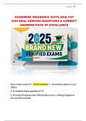 GUIDEWIRE INSURANCE SUITE ANALYST 2025 REAL VERIFIED QUESTIONS & CORRECT ANSWERS-PACK OF EXCELLENCE &period;
