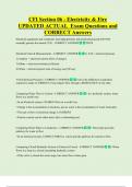 CFI Section 06 - Electricity & Fire  UPDATED ACTUAL  Exam Questions and  CORRECT Answers 