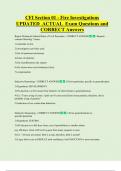 CFI Section 01 - Fire Investigations  UPDATED  ACTUAL  Exam Questions and  CORRECT Answers 