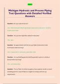 Michigan Hydronic and Process Piping  Test Questions with Detailed Verified  Answers 