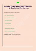 National Patient Safety Goals Questions  with Detailed Verified Answers