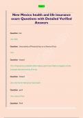 New Mexico health and life insurance  exam Questions with Detailed Verified  Answers
