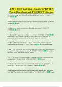CWV 101 Final Study Guide UPDATED      Exam Questions and CORRECT Answers 