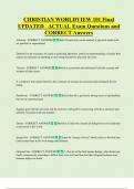 CHRISTIAN WORLDVIEW 101 Final  UPDATED   ACTUAL Exam Questions and  CORRECT Answers