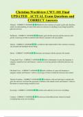Christian Worldview CWV-101 Final  UPDATED   ACTUAL Exam Questions and  CORRECT Answers 