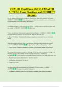 CWV-101 Final Exam &lpar;GCU&rpar; UPDATED    ACTUAL Exam Questions and CORRECT  Answers 