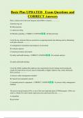 Basic Plus UPDATED   Exam Questions and  CORRECT Answers