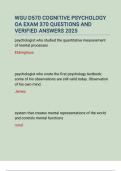 WGU D570 COGNITIVE PSYCHOLOGY OA EXAM 370 QUESTIONS AND VERIFIED ANSWERS 2025&period;