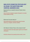 WGU D570 COGNITIVE PSYCHOLOGY OA EXAM 190 QUESTIONS AND VERIFIED ANSWERS 2025&period;