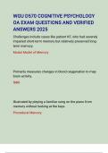 WGU D570 COGNITIVE PSYCHOLOGY OA EXAM QUESTIONS AND VERIFIED ANSWERS 2025