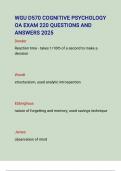 WGU D570 COGNITIVE PSYCHOLOGY OA EXAM 220 QUESTIONS AND ANSWERS 2025&period;