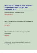 WGU D570 COGNITIVE PSYCHOLOGY OA EXAM 600 QUESTIONS AND ANSWERS 2025&period;