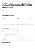 VA VDFP HazMat Awareness & Ops Test Study Guide 2025 COMPLETE QUESTIONS With 100&percnt; Verified Solutions&comma;