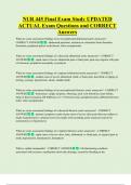 NUR 445 Final Exam Study UPDATED  ACTUAL Exam Questions and CORRECT  Answers 
