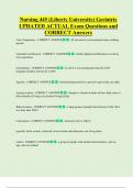 Nursing 445 &lpar;Liberty University&rpar; Geriatric  UPDATED ACTUAL Exam Questions and  CORRECT Answers