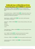 NURS 445 Test 1 UPDATED ACTUAL    Exam Questions and CORRECT Answers