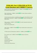 NURS 445&colon; Test 1 UPDATED ACTUAL    Exam Questions and CORRECT Answers 