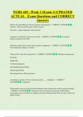 NURS 445 - Week 1 &lpar;Exam 1&rpar; UPDATED  ACTUAL   Exam Questions and CORRECT  Answers 