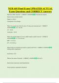 NUR 445 Final Exam UPDATED ACTUAL    Exam Questions and CORRECT Answers 
