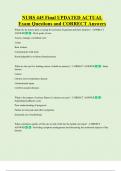 NURS 445 Final UPDATED ACTUAL    Exam Questions and CORRECT Answers 