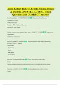 Acute Kidney Injury Chronic Kidney Disease  & Dialysis UPDATED ACTUAL  Exam  Questions and CORRECT Answers