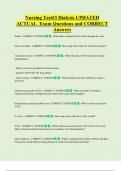 Nursing Test&num;3 Dialysis UPDATED  ACTUAL  Exam Questions and CORRECT  Answers 