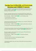 Nursing Test 3 UPDATED  ACTUAL Exam  Questions and CORRECT Answers 