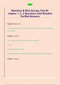Nutrition & Diet therapy Test &num;1  chapter 1&comma; 2&comma; 3 Questions with Detailed  Verified Answers