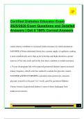 CERTIFIED DIABETES EDUCATOR EXAM PACKAGE DEAL QUESTIONS AND VERIFIED DETAILED ANSWERS &vert; 100&percnt; GUARANTEED PASS &vert; ALREADY GRADED A&plus;