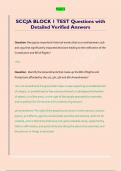 SCCJA BLOCK 1 TEST Questions with  Detailed Verified Answers 