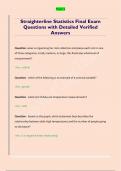 Straighterline Statistics Final Exam  Questions with Detailed Verified  Answers 