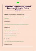 TEAS Exam Science Section Overview  Questions with Detailed Verified  Answers 