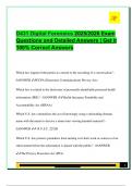 D431 Digital Forensics 2025&sol;2026 Exam  Questions and Detailed Answers &vert; Get it  100&percnt; Correct Answers 