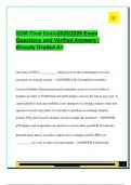 SOM FInal Exam2025&sol;2026 Exam  Questions and Verified Answers &vert;  Already Graded A&plus;