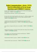 Radio Communications &sol; Alerts &sol; TCIC TLETS UPDATED ACTUAL Exam  Questions and CORRECT Answers 