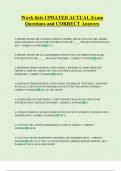Work tlets UPDATED ACTUAL Exam  Questions and CORRECT Answers 