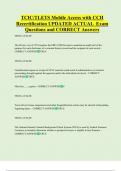 TCIC&sol;TLETS Mobile Access with CCH  Recertification UPDATED ACTUAL  Exam  Questions and CORRECT Answers 